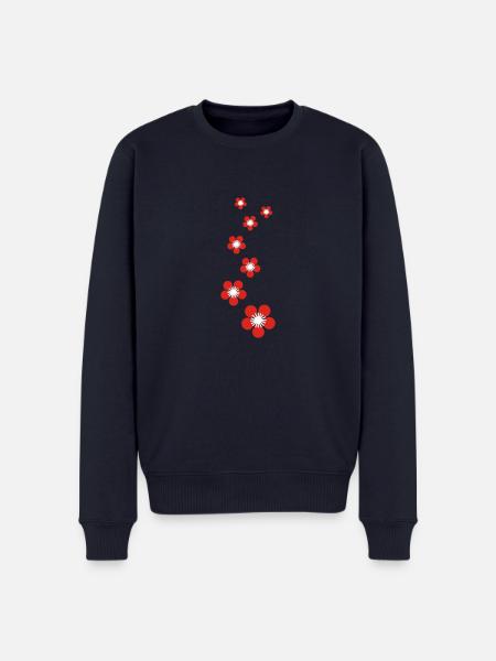 kirschblüten - Männer Premium Bio Pullover - Navy