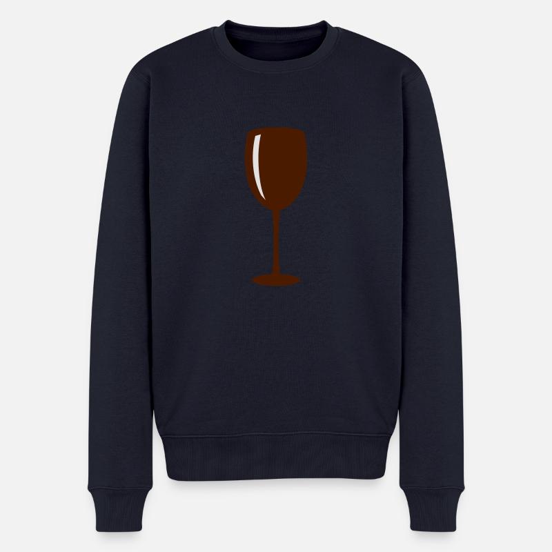 Weinglas - Männer Premium Bio Pullover - Navy