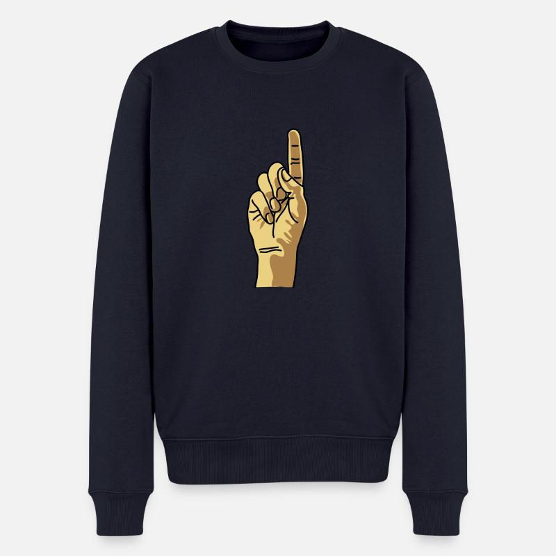 zeigefinger - Männer Premium Bio Pullover - Navy