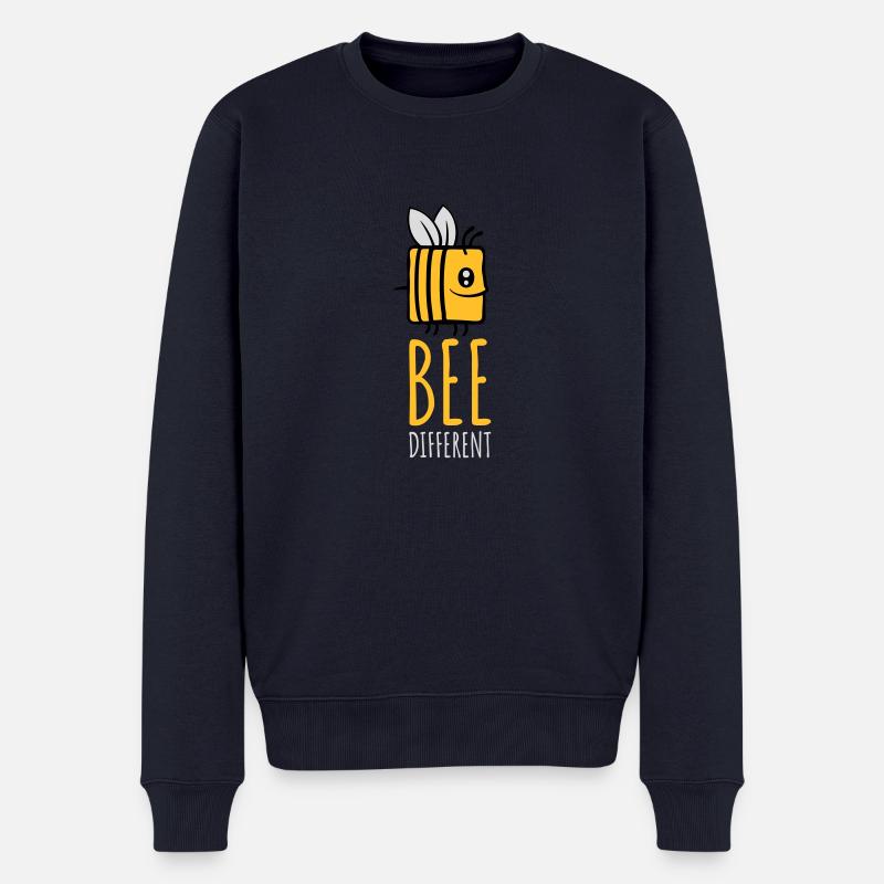 bee different Spruch Zitat - Männer Premium Bio Pullover - Navy
