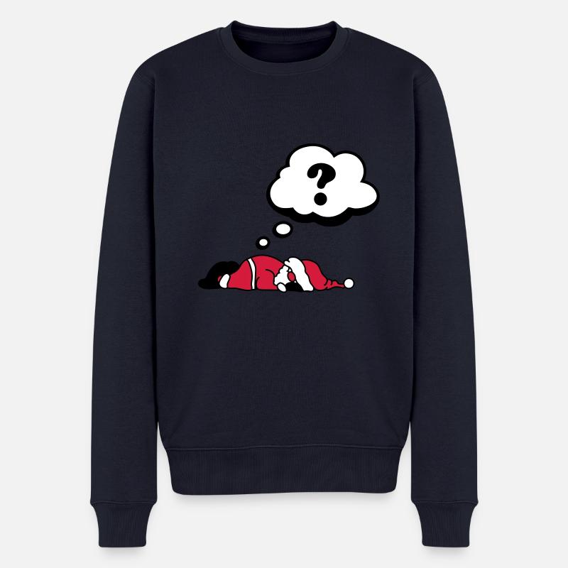 Comic Sprechblase Fragezeichen - Männer Premium Bio Pullover - Navy
