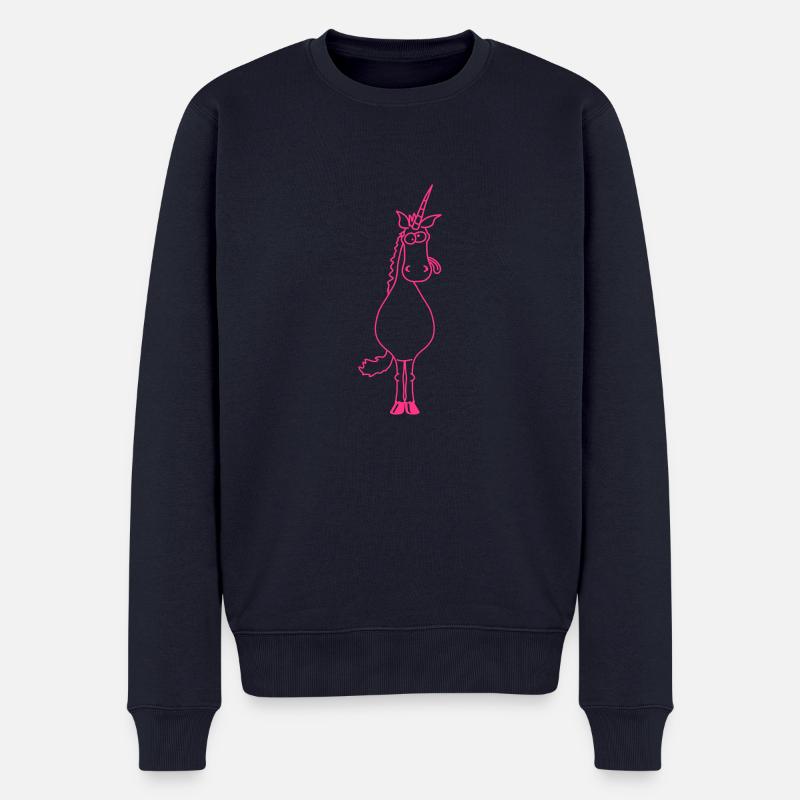 Crazy Unicorn - Pull Premium bio Homme - bleu marine