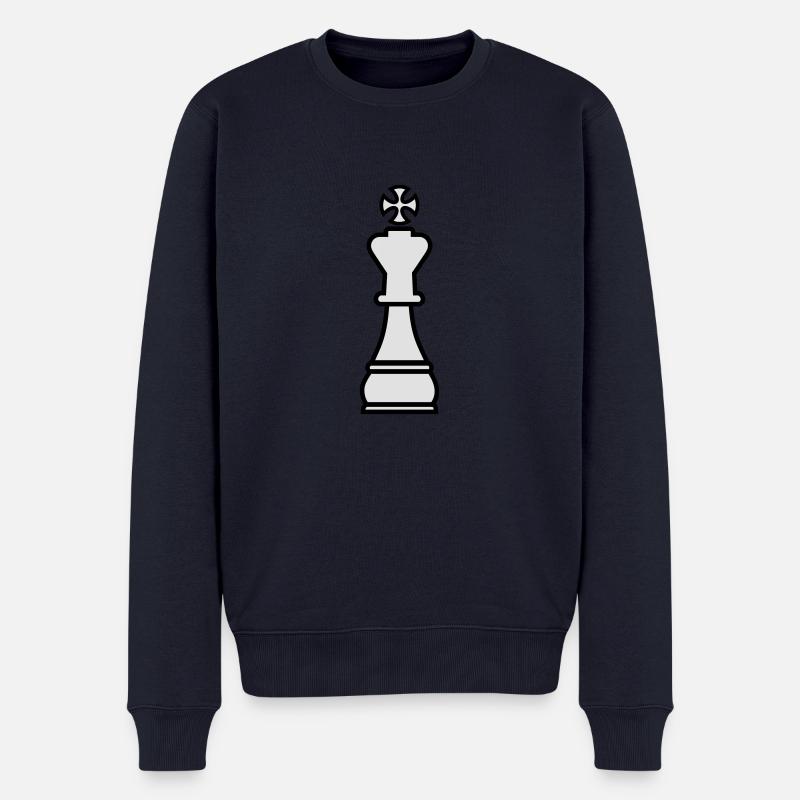 Schach König - Männer Premium Bio Pullover - Navy