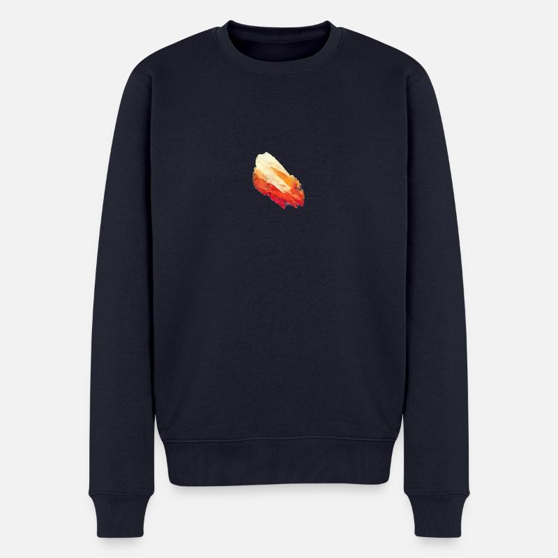 Rote Farbstriche - Männer Premium Bio Pullover - Navy