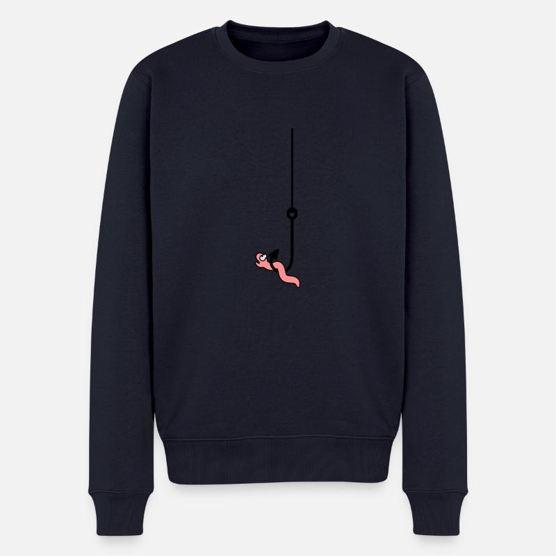 Worm On The Hook - Männer Premium Bio Pullover - Navy