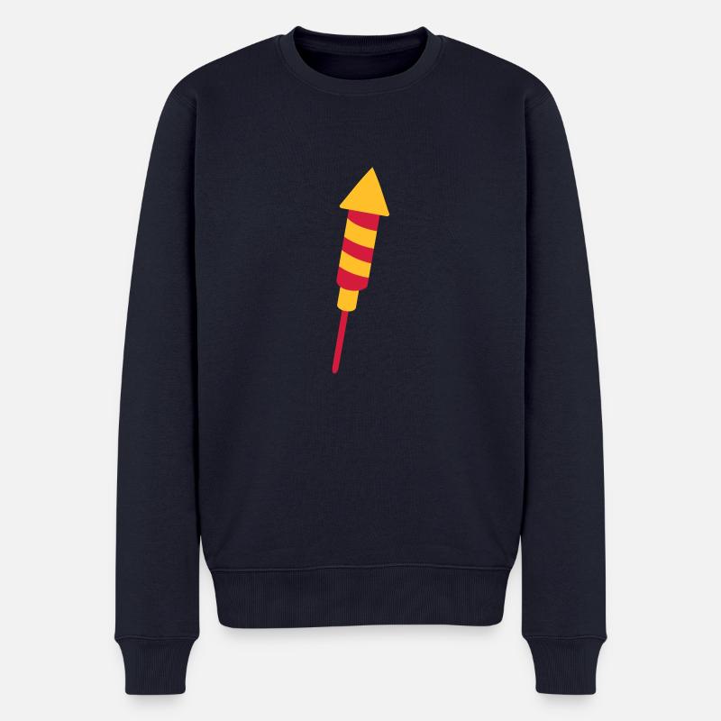 Rakete Feuerwerk - Männer Premium Bio Pullover - Navy