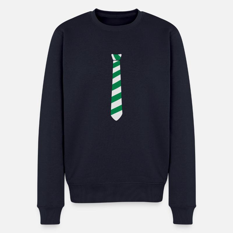 krawatte_7__f2 - Männer Premium Bio Pullover - Navy