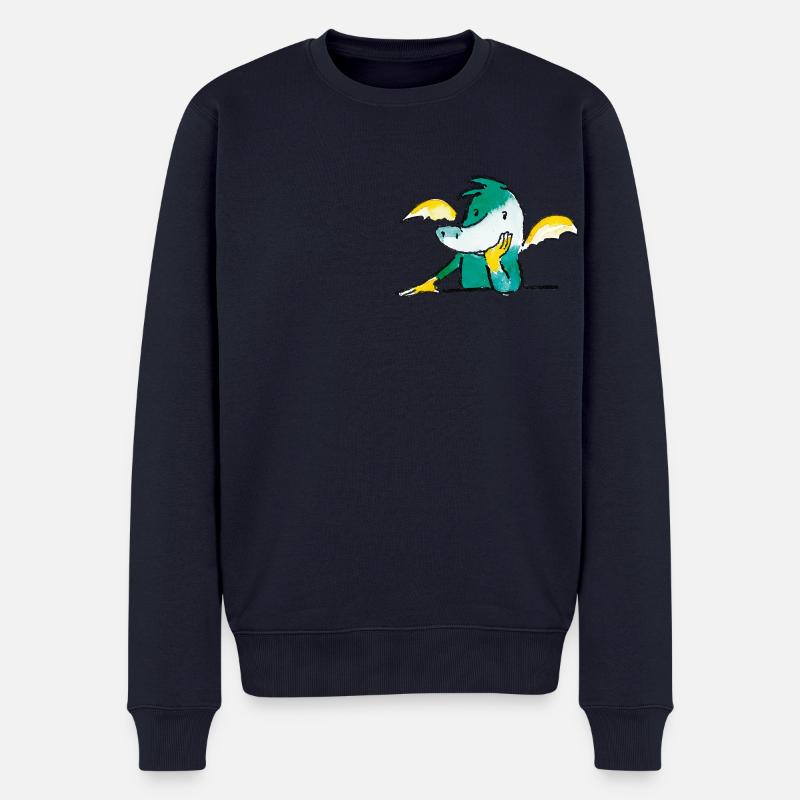 TABALUGA Kleiner Grüner Drache - Männer Premium Bio Pullover - Navy