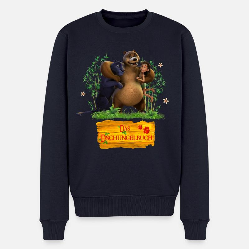 Das Dschungelbuch Mogli, Baloo & Baghira Freunde - Männer Premium Bio Pullover - Navy