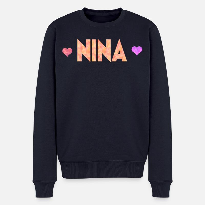 Nina - Männer Premium Bio Pullover - Navy