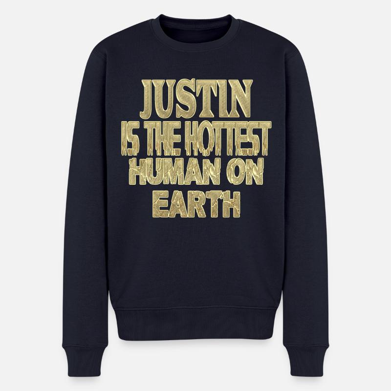 Justin - Männer Premium Bio Pullover - Navy