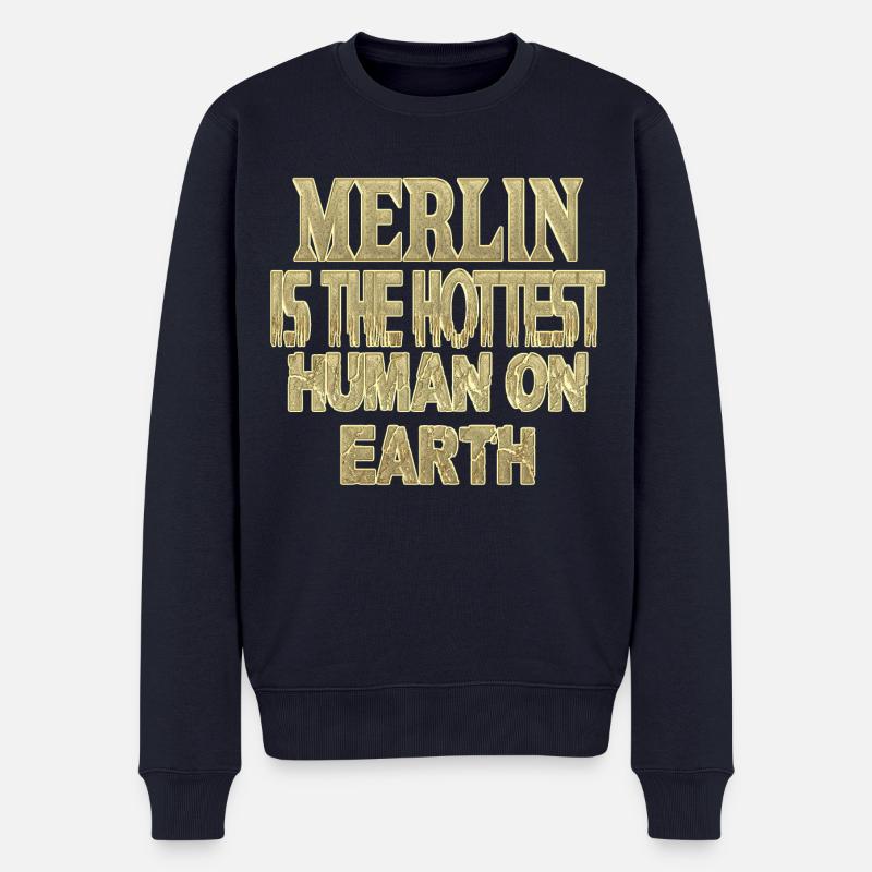 Merlin - Männer Premium Bio Pullover - Navy