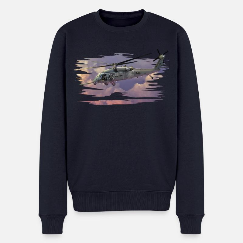 Helikopter - Männer Premium Bio Pullover - Navy