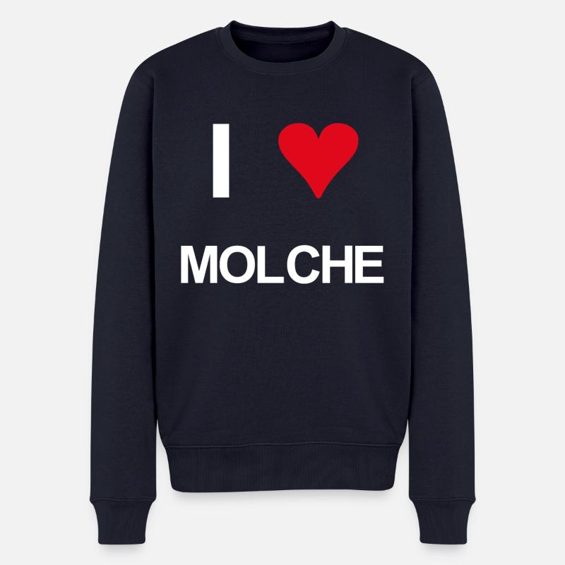 I love Molche - Männer Premium Bio Pullover - Navy