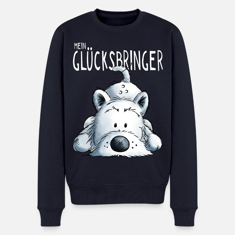 Mein Glücksbringer - Westie - Terrier - Hund - Männer Premium Bio Pullover - Navy