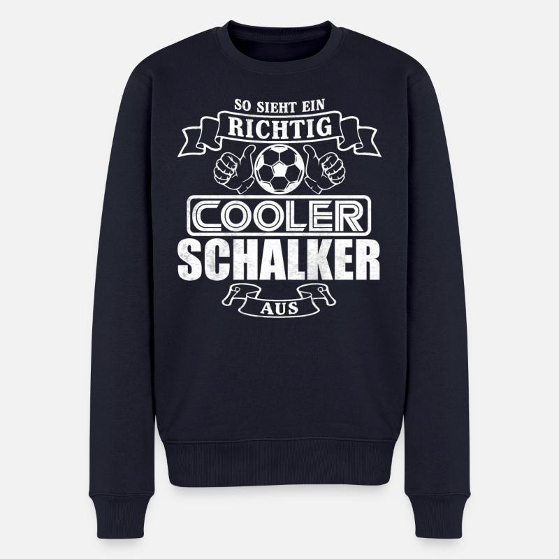 Cooler Schalker - Männer Premium Bio Pullover - Navy