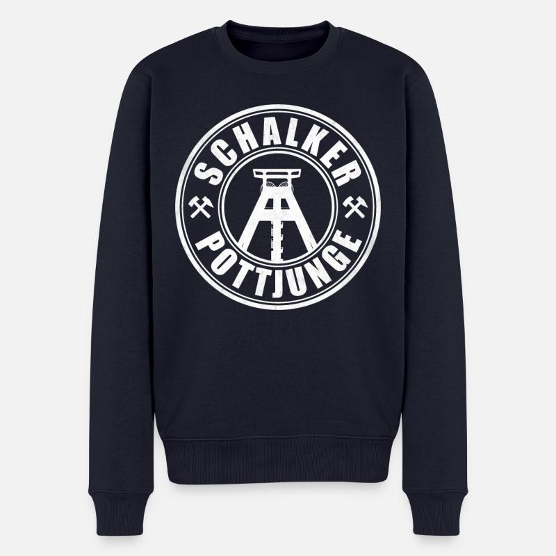 Schalker Pottjunge | Gelsenkirchen Ruhrpott Junge - Männer Premium Bio Pullover - Navy