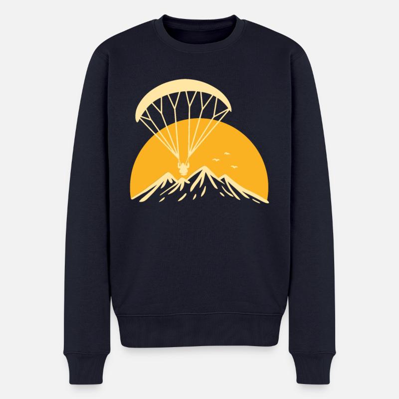 Paramotoring Retro - Männer Premium Bio Pullover - Navy