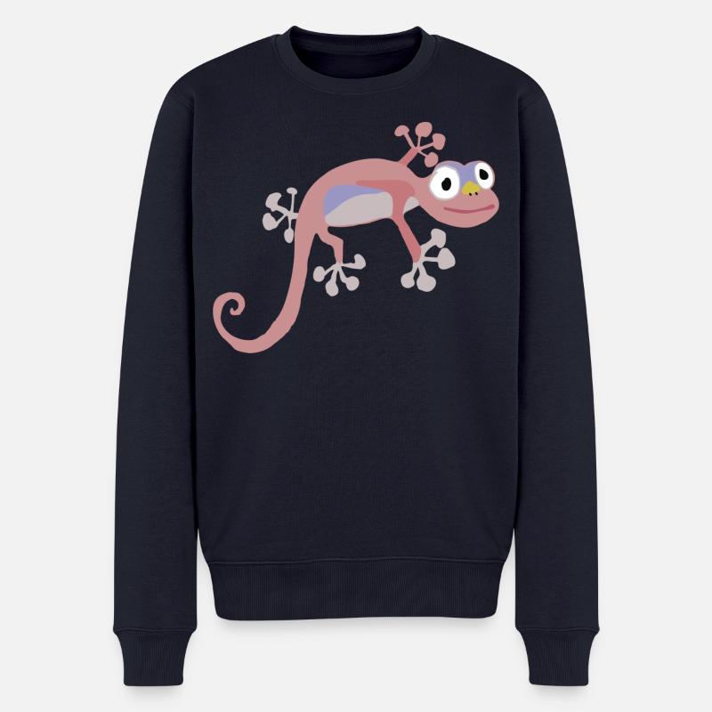 Rangei - Salamandre Rose Délicate - Pull Premium bio Homme - bleu marine