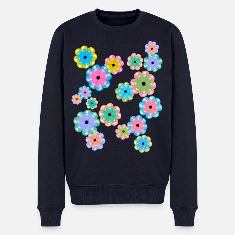 Mandala de printemps fleurs, fleurs, - Pull Premium bio Homme - bleu marine
