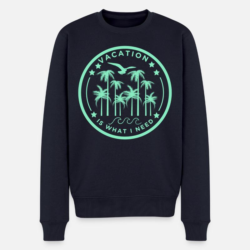 Tropischer Urlaubsmoment - Männer Premium Bio Pullover - Navy
