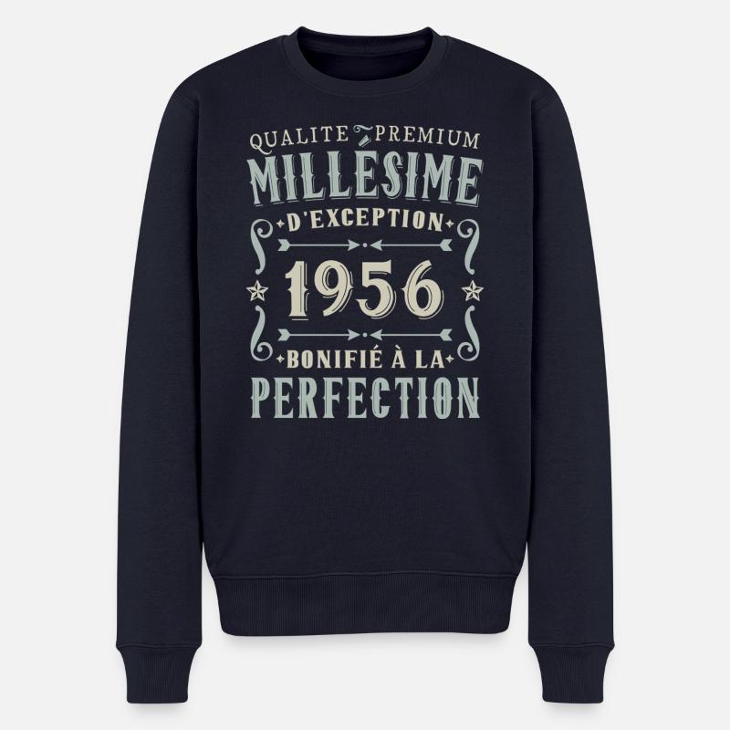 Anniversaire 70 Ans, Millésime 1956 - Pull Premium bio Homme - bleu marine