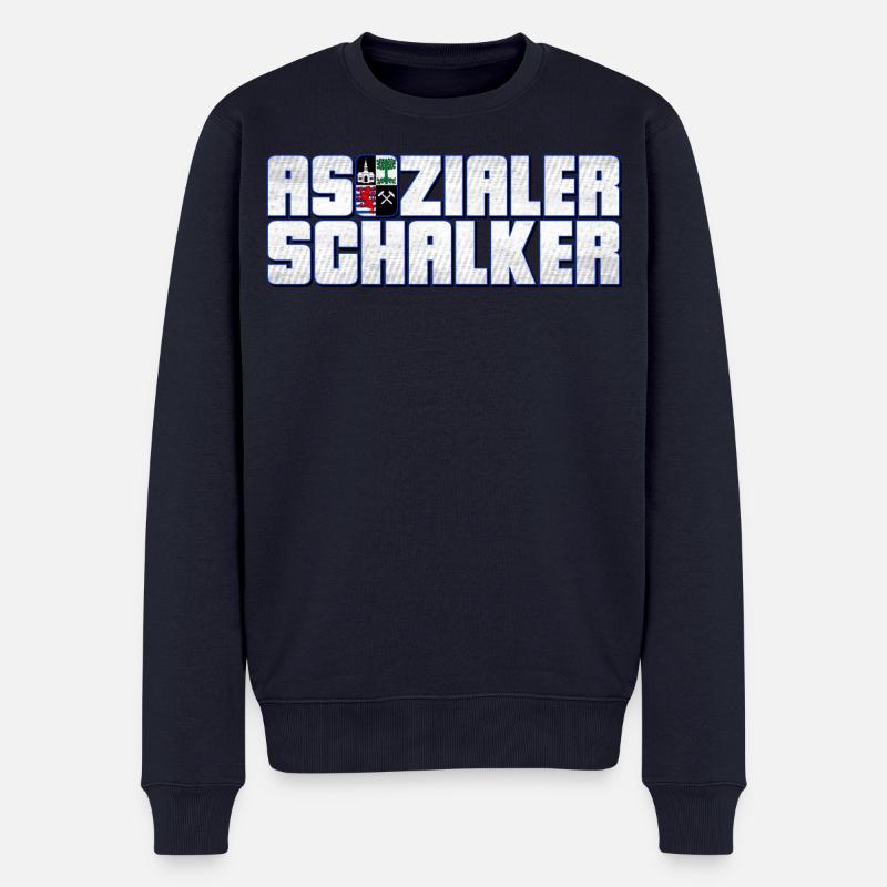 Asozialer Schalker | Gelsenkirchen Schalke - Männer Premium Bio Pullover - Navy