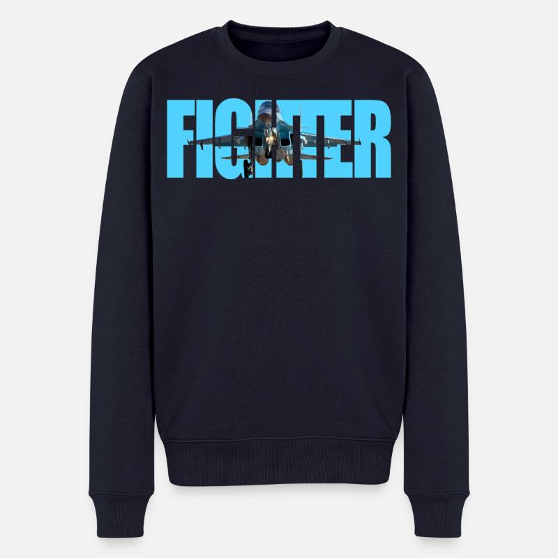 Fighter Su-34 - Männer Premium Bio Pullover - Navy