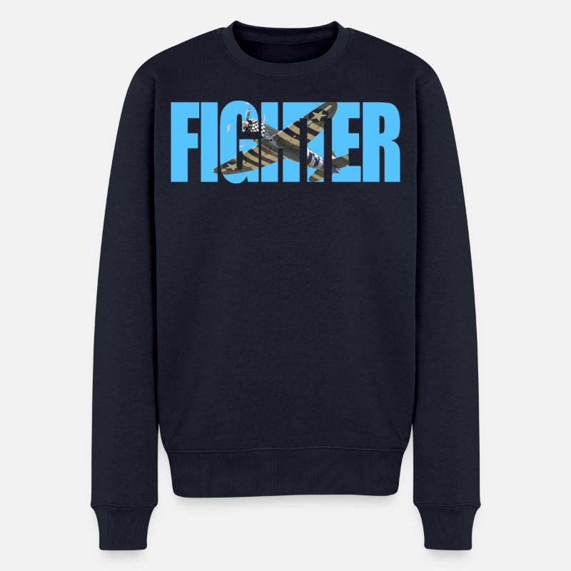 P-47 Thunderbolt - Männer Premium Bio Pullover - Navy