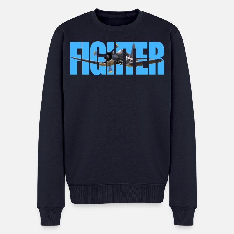 Fighter F4U Corsair - Männer Premium Bio Pullover - Navy