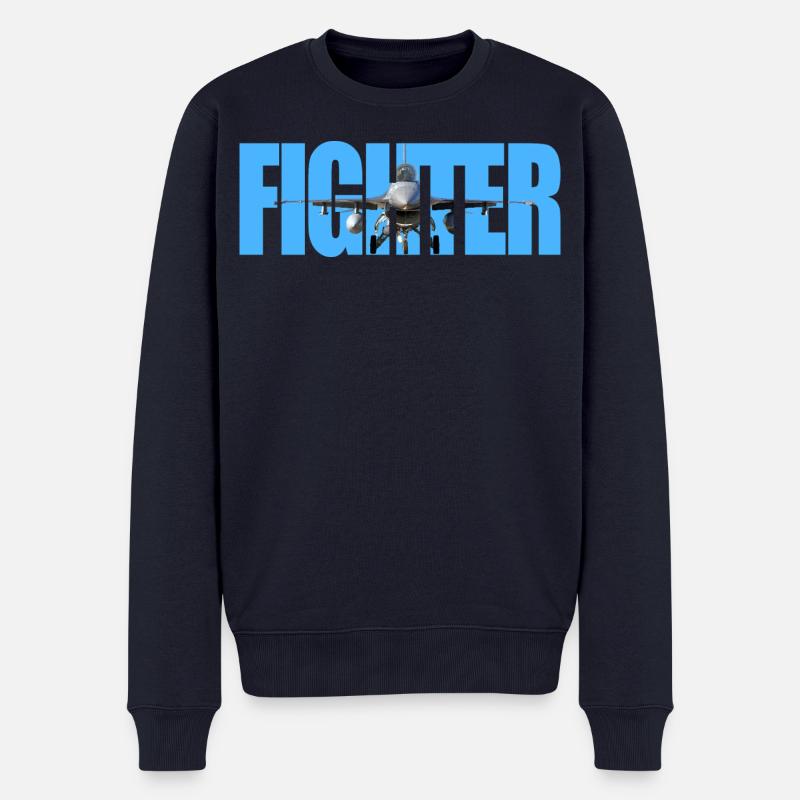 Fighter F-16 Fighting Falcon - Männer Premium Bio Pullover - Navy