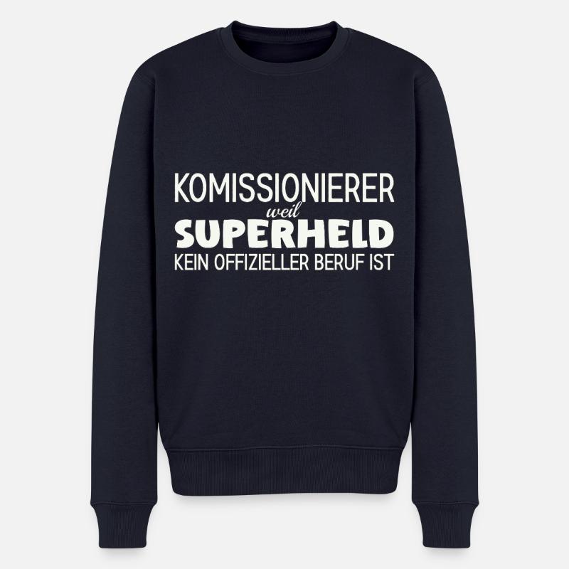 Komissionierer Superheld - Männer Premium Bio Pullover - Navy