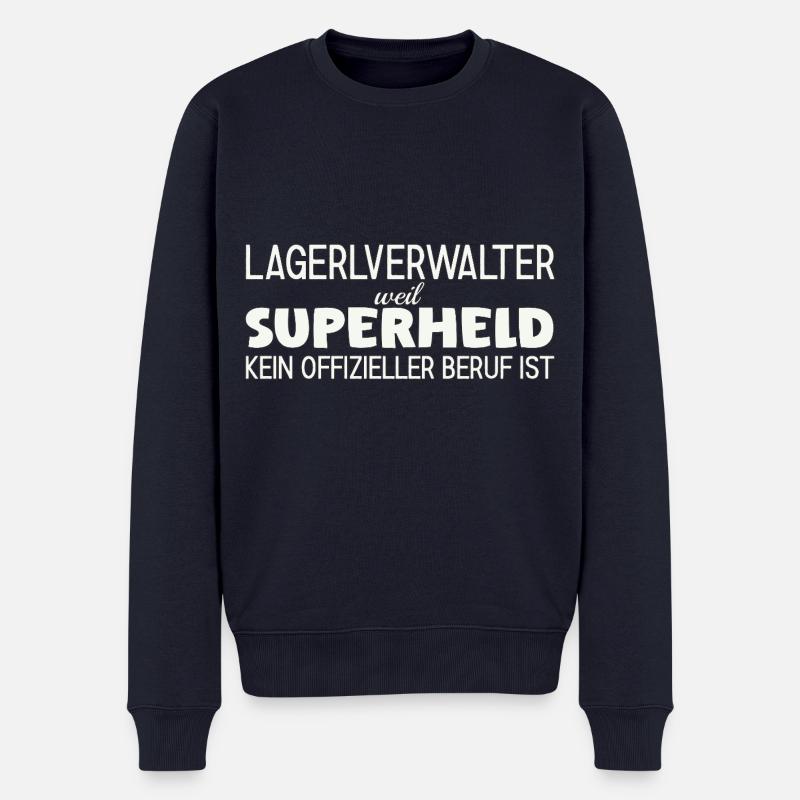Lagerverwalter Superheld - Männer Premium Bio Pullover - Navy