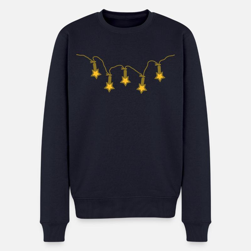 Lichterkette - V2 - Männer Premium Bio Pullover - Navy