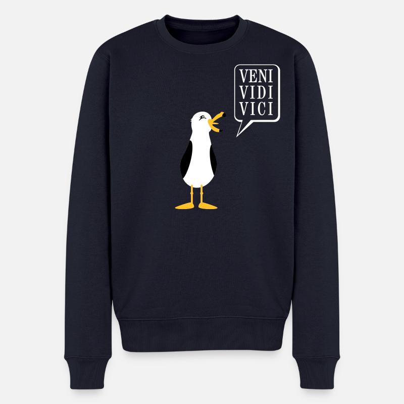 Möwe / seagull (3c) - Männer Premium Bio Pullover - Navy