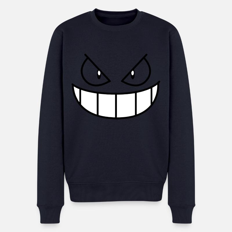 Gengar Gesicht - Männer Premium Bio Pullover - Navy