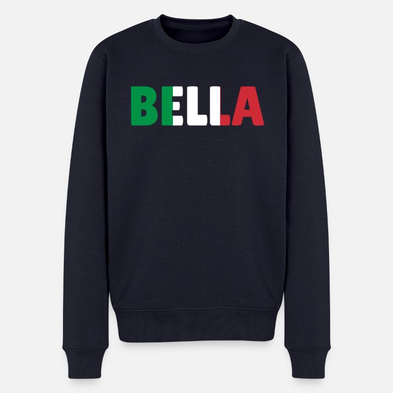 Bella schön Frau Mädchen Italien Geschenk - Männer Premium Bio Pullover - Navy