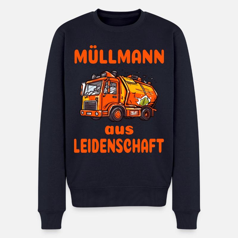 Müllmann aus Leidenschaft - Beruf Job - Männer Premium Bio Pullover - Navy