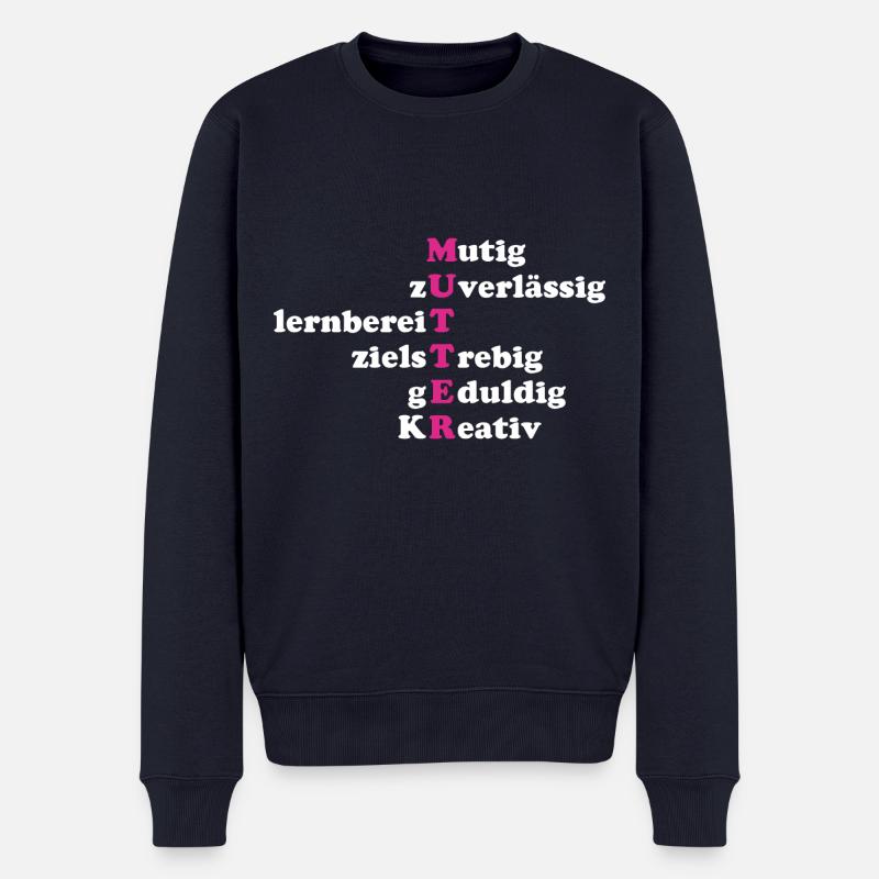 Mutter Eigenschaften - Männer Premium Bio Pullover - Navy