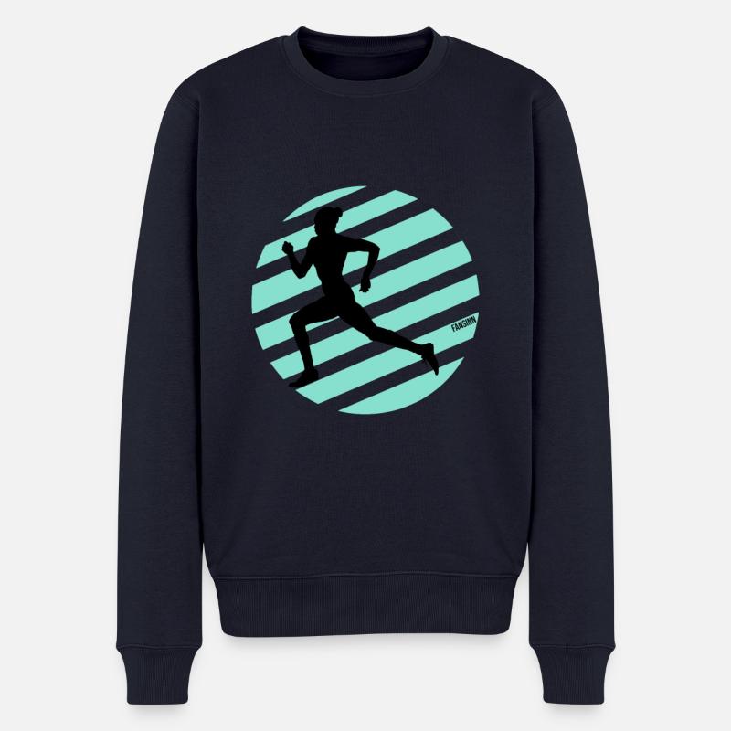 Joggen Laufen Frau Mädchen Geschenk - Männer Premium Bio Pullover - Navy