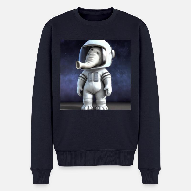 Astronauten-Elefant: Einzigartiges Design - Männer Premium Bio Pullover - Navy