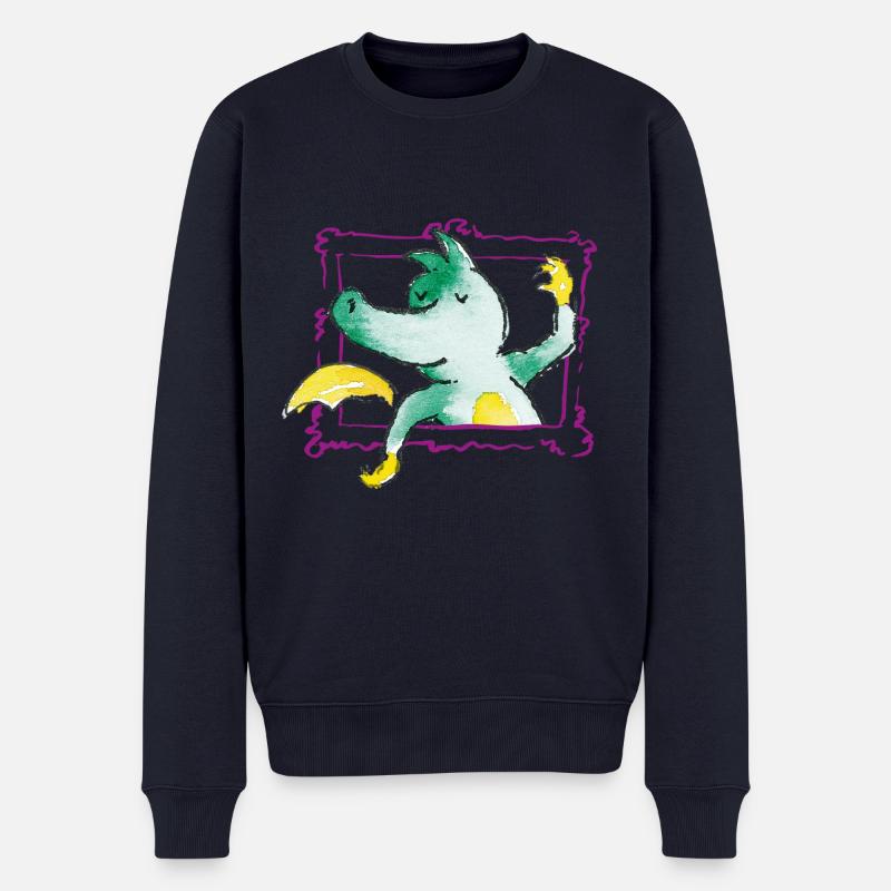 TABALUGA Mit Bilderrahmen Lila - Männer Premium Bio Pullover - Navy
