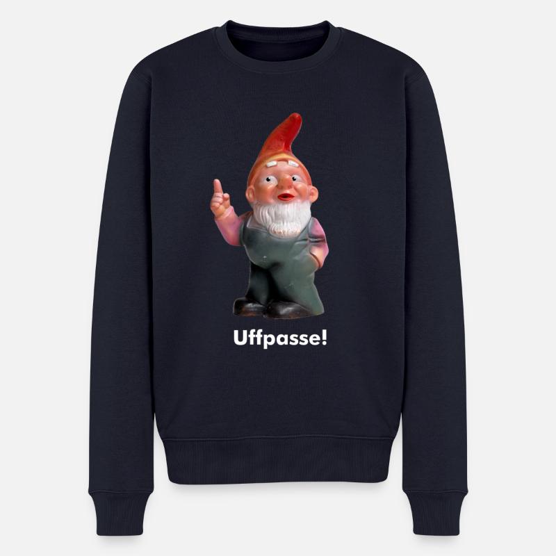 Der alemannische Gartenzwerg Uffpasse - Männer Premium Bio Pullover - Navy