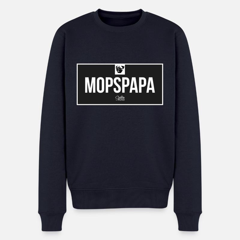 Mopspapa - Männer Premium Bio Pullover - Navy