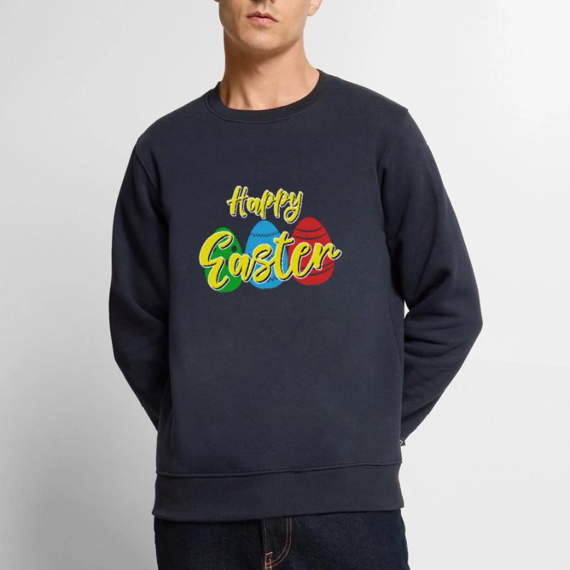 Happy Easter - Easter bunny Easter eggs celebration gift Men's Premium Organic Jumper