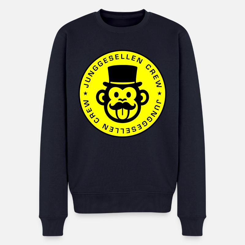 Junggesellen Crew Affe - Männer Premium Bio Pullover - Navy