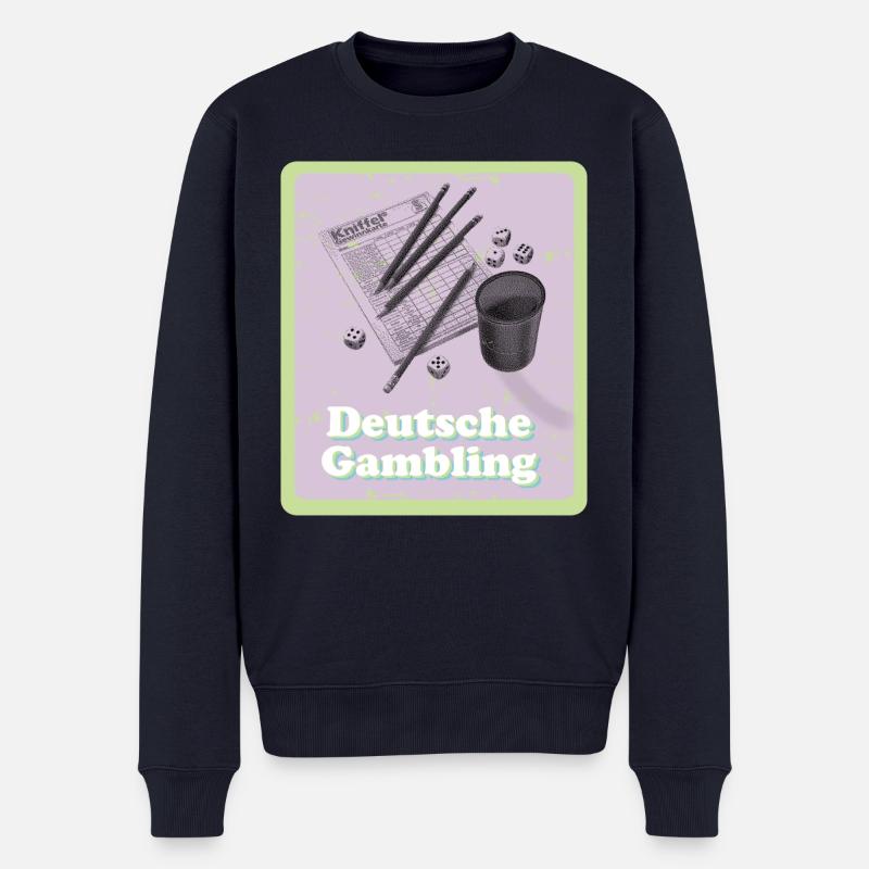 Kniffel Deutsche Gambling - Männer Premium Bio Pullover - Navy