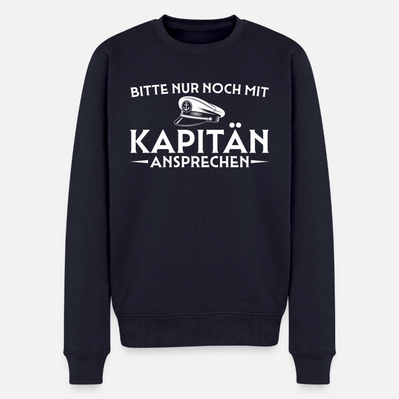Bootsführerschein bestanden - Mit Kapitän ans - Männer Premium Bio Pullover - Navy