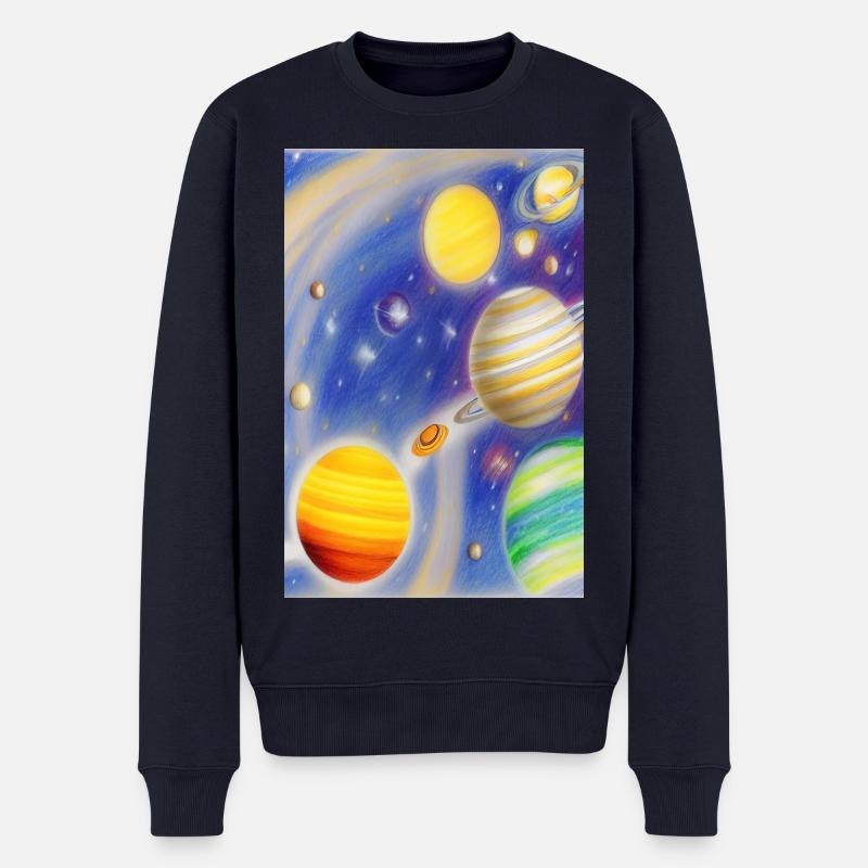 Espace et planètes - Pull Premium bio Homme - bleu marine