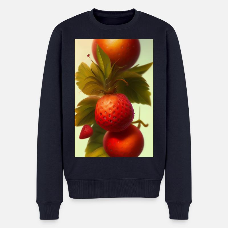 Erdbeere - Männer Premium Bio Pullover - Navy